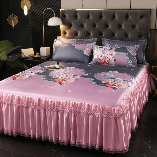 Cool Mat Ice Silk Mat Trzyczęściowy zestaw Pojedynczy Podwójny Można prać w pralce Narzuta na łóżko Letnie łóżko Rozkładane Składane Klimatyzowane siedzisko