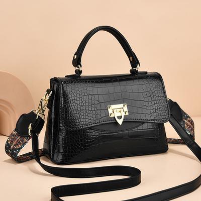 Nouveau Sac à Main Noir Blanc pour Femmes Simple Élégant Sac Bandoulière Épaule pour Dames Sac à Main de Luxe Exquis pour Femmes