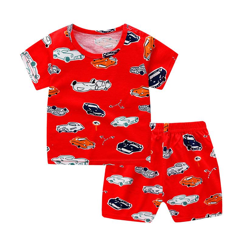 Cute Children Short-sleeved Suit Baby T-shirt Set Cotton Short-sleeved Shorts Kids Summer Children's Clothing