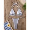 Shiny Pink Micro Bikini 2025 Mujer Women Sexy PU Pearls Push Up Thong Swimsuit Summer Bathing Suit Bandage Holiday Swimwear