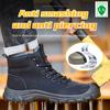 Winter Work Safety Boots Men Women Warm Plush Steel Toe Safety Shoes Puncture-Proof Security Protection Work Shoes Footwear