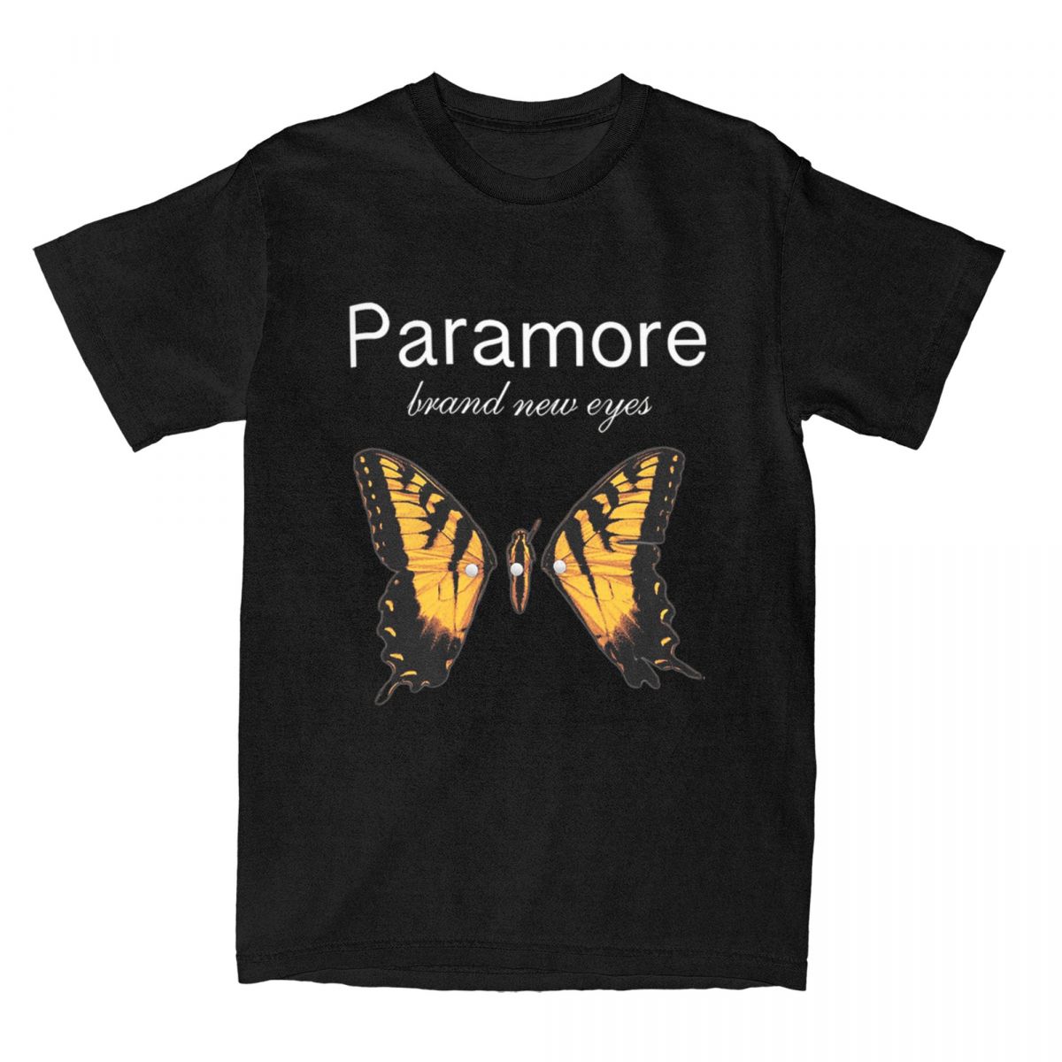 

Мужские Женские Футболки Paramore с Логотипом Бабочки Винтажные Хлопковые Футболки Футболки Одежда с Принтом S чёрный