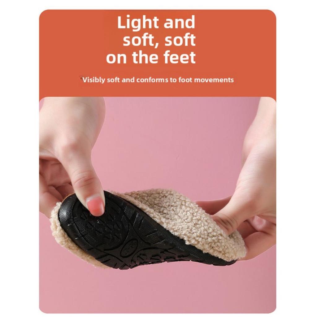Autumn and Winter Children's Indoor Velvet Floor Socks Shoes Anti Slip Sole Early Education Walking Baby Shoes Home Cotton Shoes Home Cold Proof