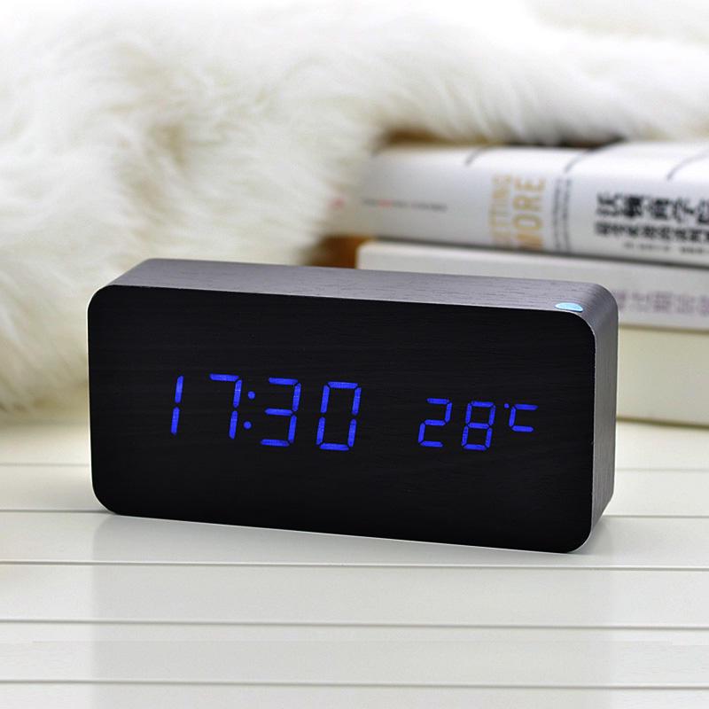 Desktop Simple Small Alarm Clock LED Clock Alarm Clock Sound Alarm Electronic Display Temperature Display Room Decoration Accessories