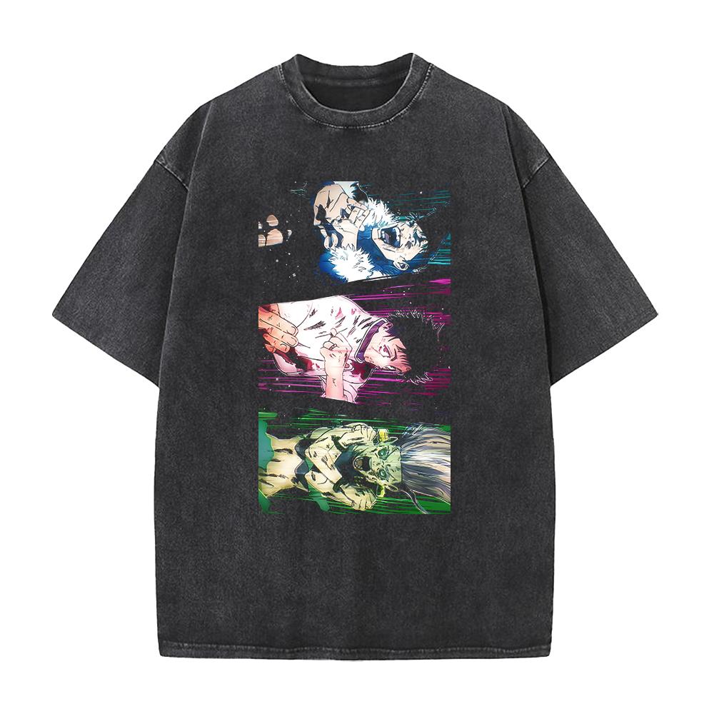 Jujutsu Kaisen Okkotsu Yuta Ishigoori Ryuu Print Tee Men Women Washed Cotton T-shirts Manga Vintage T Shirt Harajuku Male Tshirt