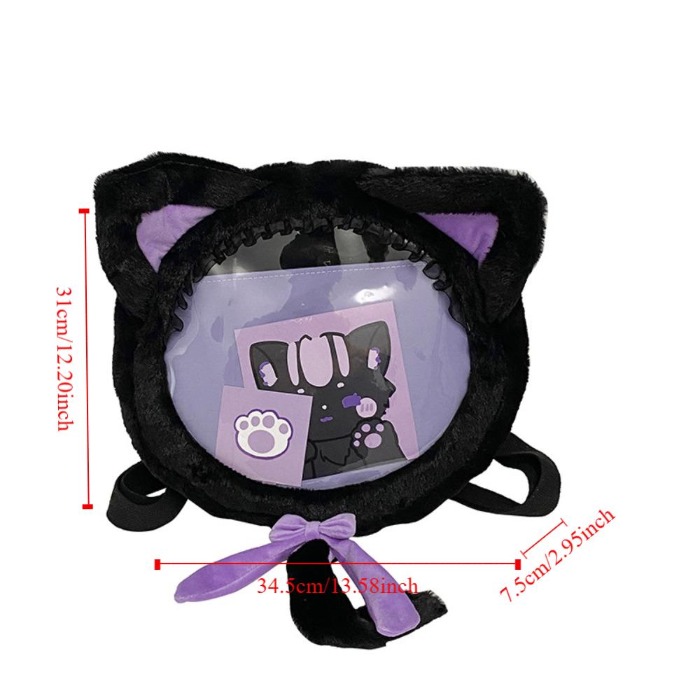 Crossbody Bag Transparent Pouch Itabag Japanese Style Plush Backpack Cute Cat Shoulder Bag  Lady