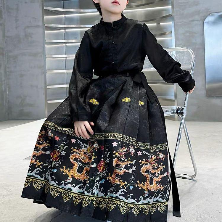

Unisex Kids Hanfu Skirt - Spring/Summer Tang Suit Inspired for New Year’s 100