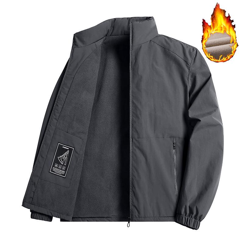 Men's Windproof Lapel Coat: 2025 New Style Solid Color Loose Casual Business Jacket for Spring & Autumn