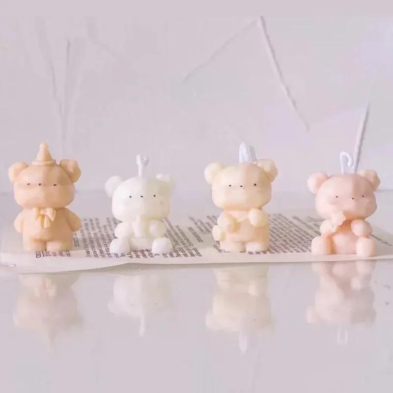 Cute 3D Bear Silicone Mold Creative Multiple Bears DIY Chocolate Candy Molds Kitchen Baking Cake Decor Candle Soap Mould