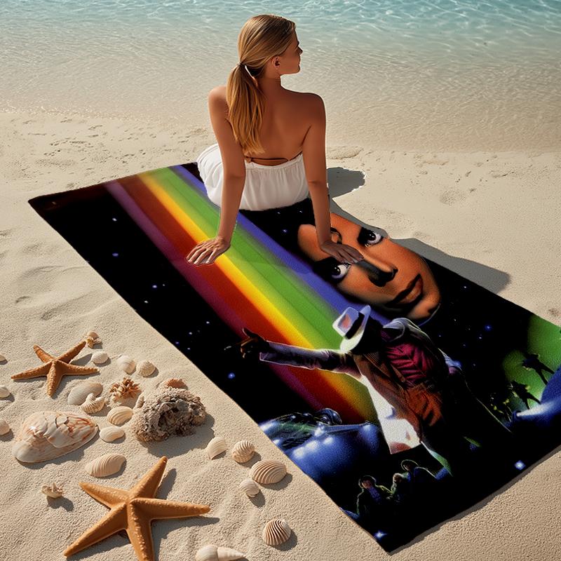 Beweis Strandtuch mit einem Michael Jackson Muster - weich, saugfähig, schnell trocknend, maschinenwaschbar - perfekt zum Schwimmen, Camping, Baden