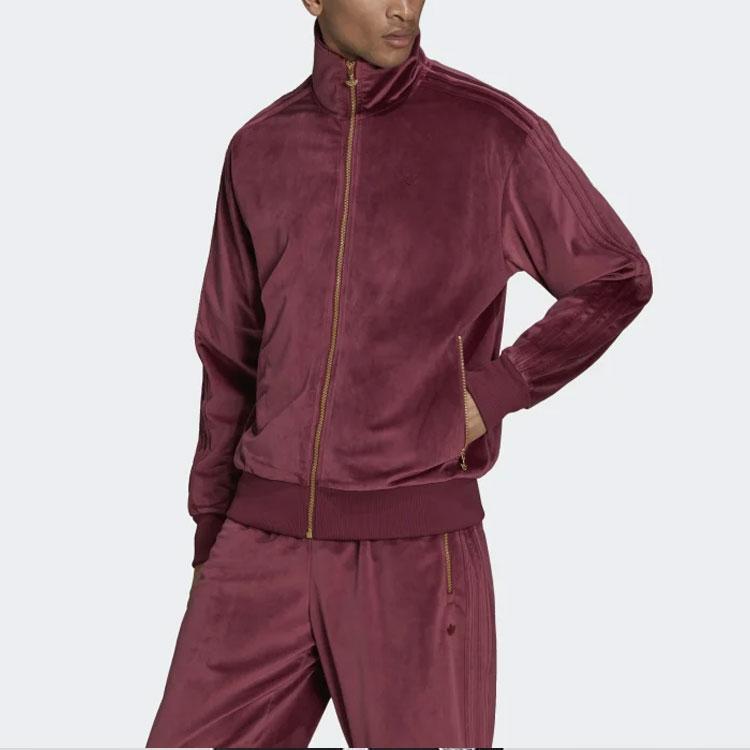 Adidas Originals Adicolor Velour Track Jacket Men Outerwear Red H11376