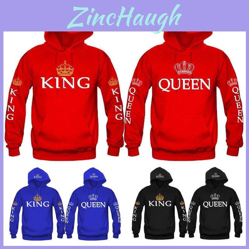 Stylish Cotton Hooded Sweatshirt For Couples Printed Long Sleeve Pullover For Fall