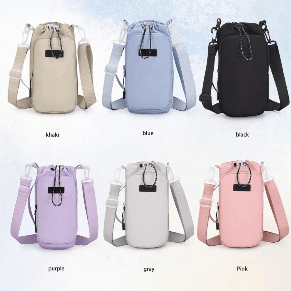 Adjustable Shoulder Strap Portable Cup Sleeve Insulated Protective Cover  Gym