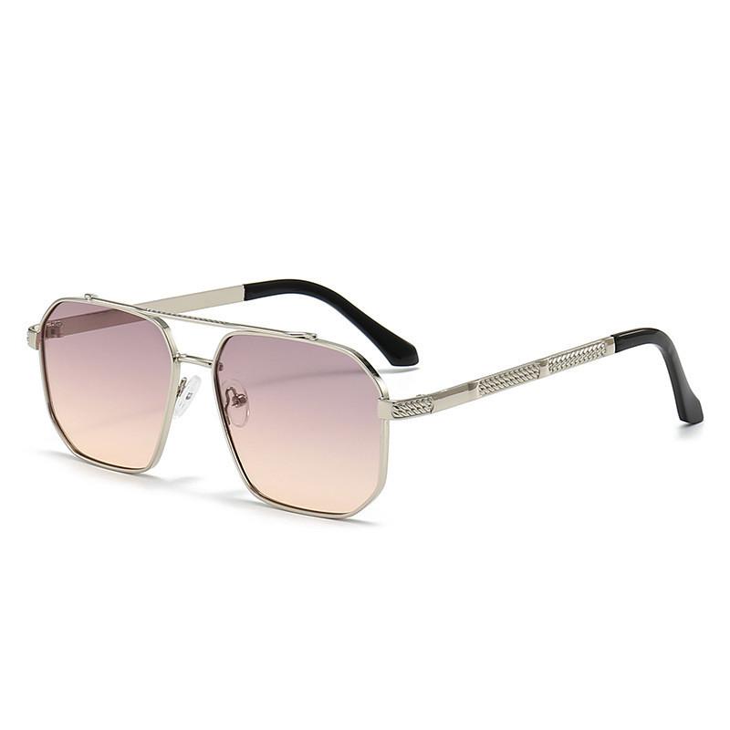 

New Men s Sunglasses European And American Popular Metal Double Beam Stylish Oversized Shades Driving Sun Glasses Women StyleA