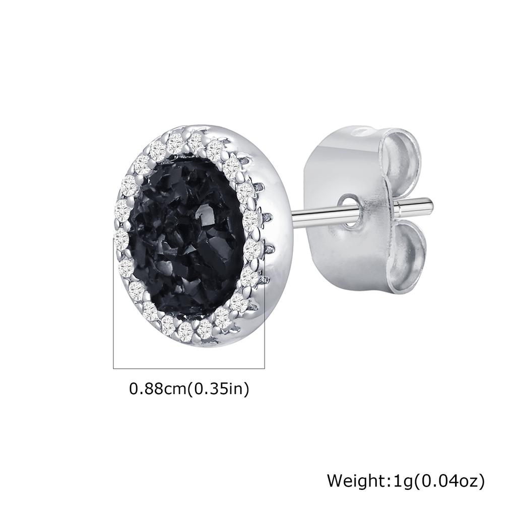 Orecchini a Bottone Piccoli in Zircone di Cristallo di Alta Qualità per Uomo Metallo Placcato Oro Orecchini da Piercing Rotondi Gioielli Moda Punk