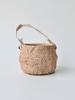 Creative Retro Rattan-Style Cement Flower Pot, Straw-Woven Hanging Basket with Handle for Plants and Flowers