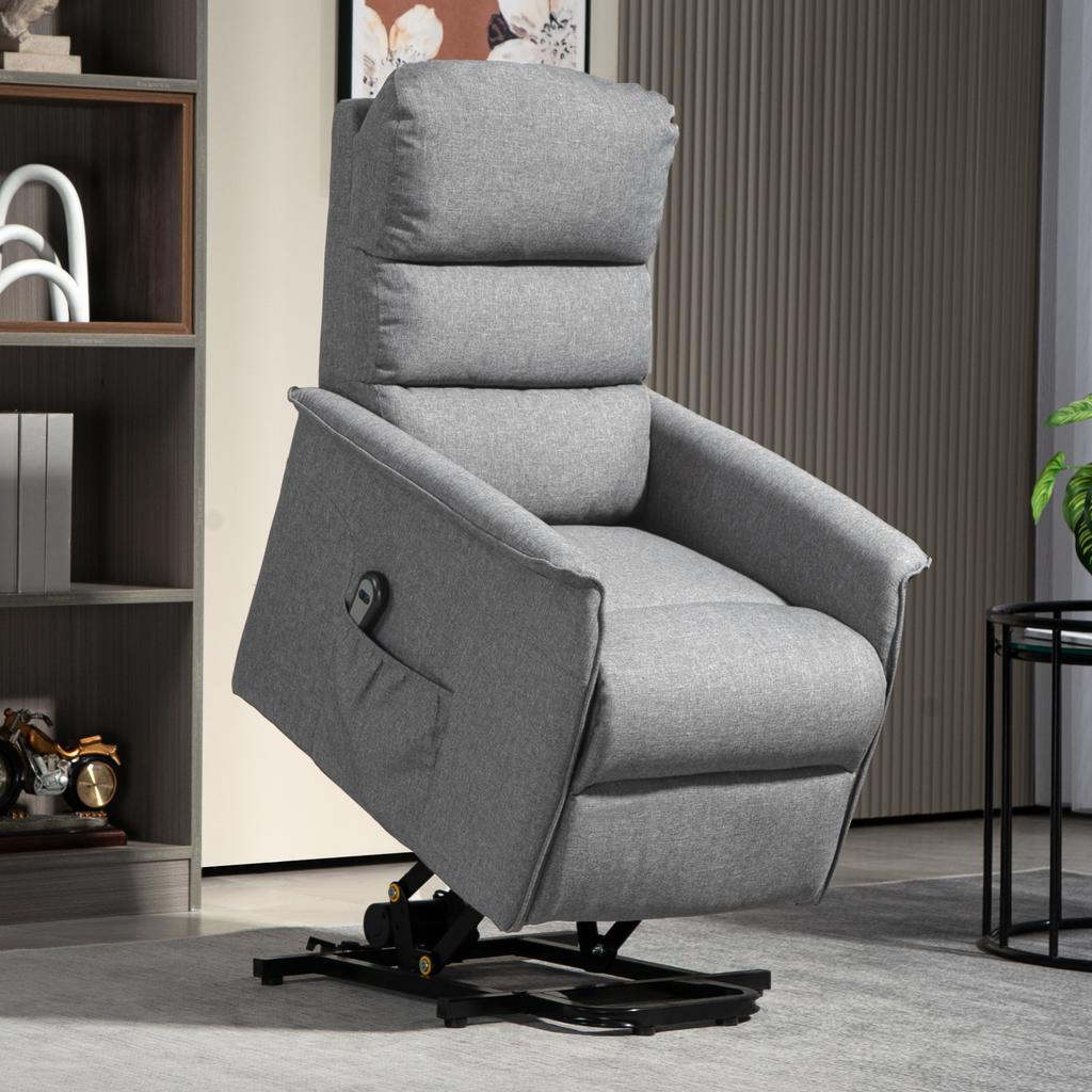 Electric Riser Recline Armchair With Footrest Grey