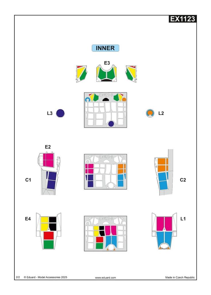 Eduard Fi156C Storch Paint Mask Seal Masking Seal for Plastic Models EDUEX1123 1/48 T-Face Double-Sided (for Tamiya) (Airplane)