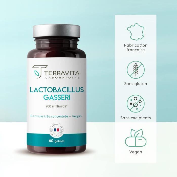 Probiotiques ventre plat l. gasseri 200 milliards dufcg 10 milliards par gélule 60 gélules vegan gastrorésistantes made in
