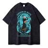 Japanese Anime One Piece Retro Washed Tshirt Men and Women Summer Harajuku YK Clothing Round Neck Short Sleeved Tshirt Unisex