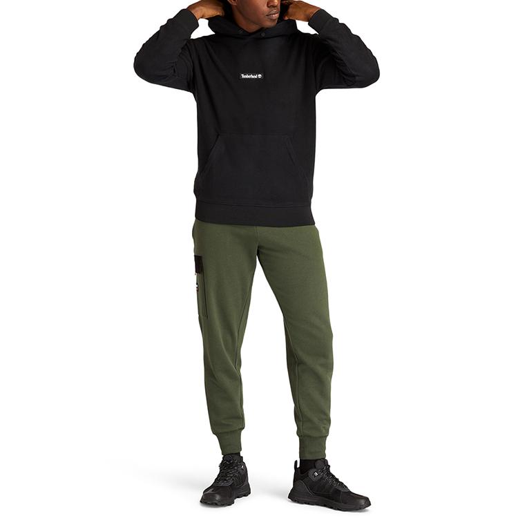 Timberland Fleece Lined Hooded Sweatshirt Men Sweatshirts Black A22GC-001