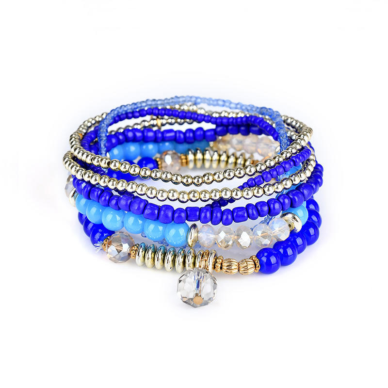Bohemian Multilayer Beaded Bracelet Rhinestone Wrap Charm Bracelets Fashion Jewelry