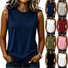 Regata Feminina Sem Mangas Gola Redonda Camiseta Casual Leve Blusa de Verão Tecido Macio Caimento Relaxado
