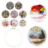 Cute Animal Needlework Embroidery Kit with Pattern Cotton Threads Needles Hoop Handmade Sewing Art Craft Kit for Home Decor