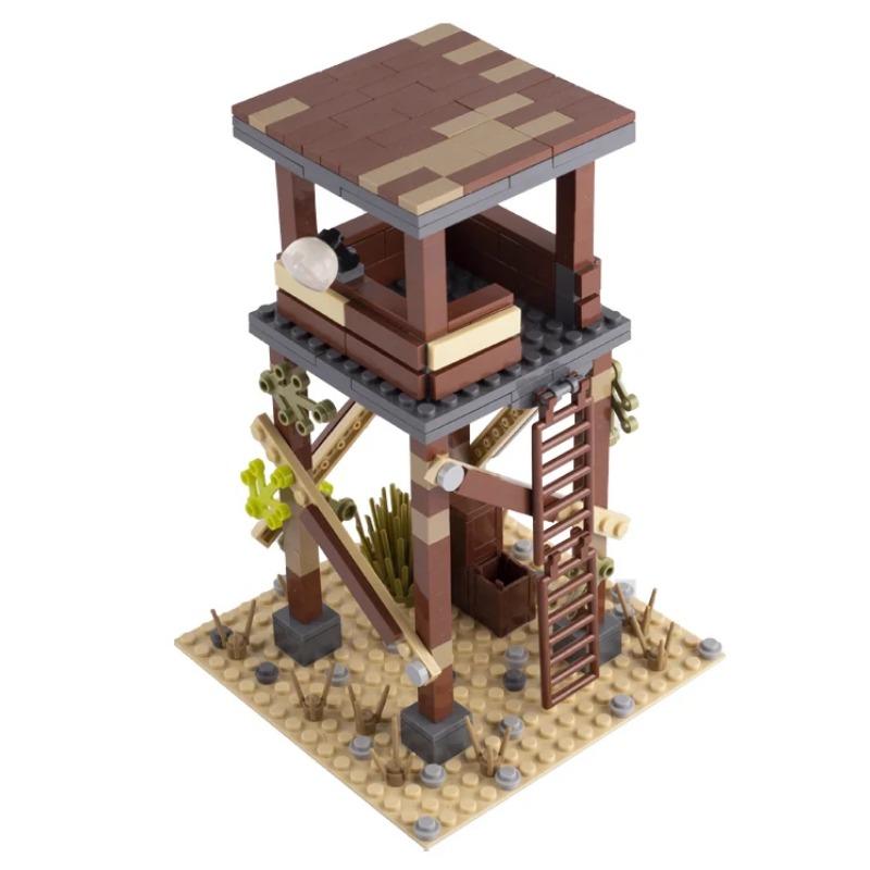 MOC Medieval Building Blocks Set Hanging Cage Guillotine Castle Fountain Bonfire Tent Bulletin Board Ox Cart Carriage Gift Toy