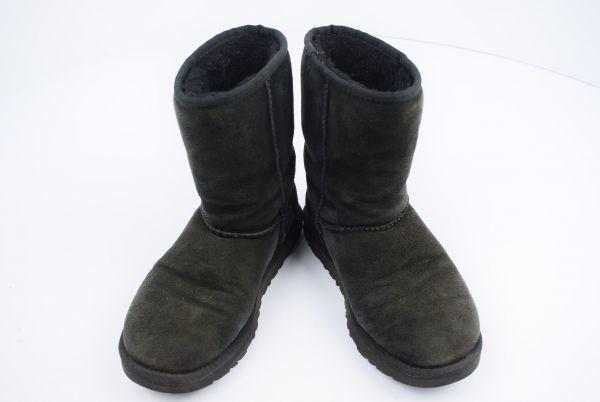 UGG Australia/CLASSIC SHORT/Leather Mouton Boots/22.0/Black/Women’s/Inner Fur/Short Boots(USED)