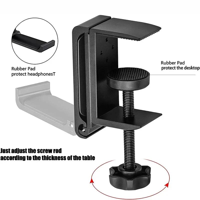 Faltbarer Headset-Ständerhalter Aluminiumlegierung Gaming-Headset-Ständer Unter Tisch Kopfhörerhalter für Universelle Kopfhörer Haken