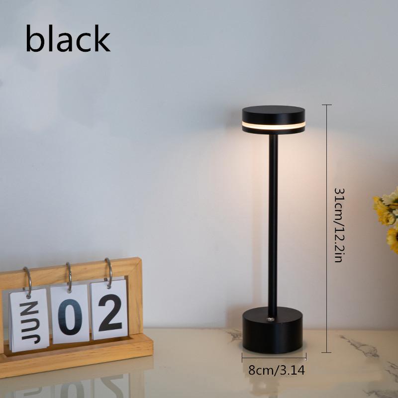 Retro LED Rechargeable Touch Table Lamp Stepless Dimming Reading Lamp Table Lamp Bedside Lamp Hotel Bar Decoration Night Light