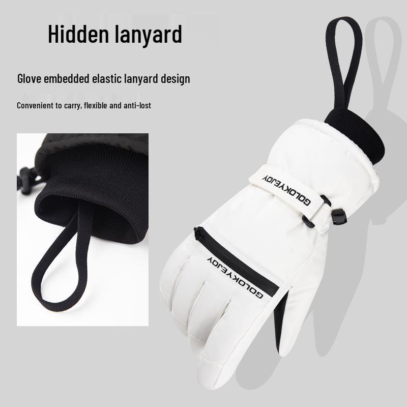 Waterproof Winter Ski Gloves for Men & Women, Touch Screen Compatible, Thickened Plush for Cycling & Motorcycling