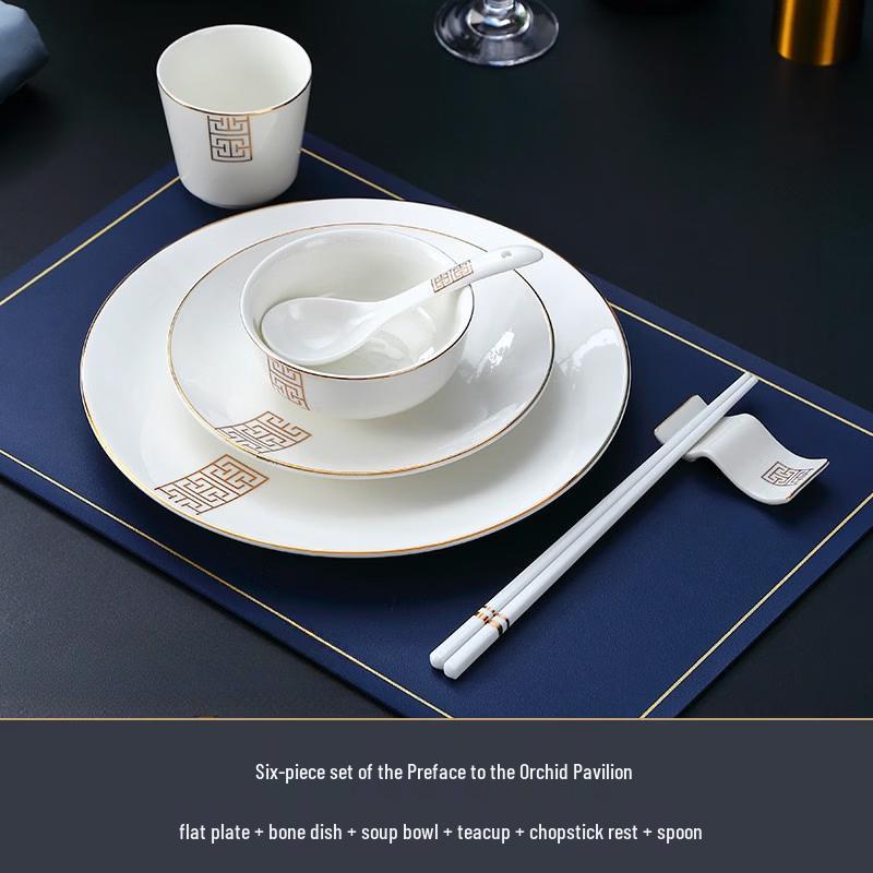 

Orchid Pavilion 6-Piece Chinese Bone China Dinnerware Set