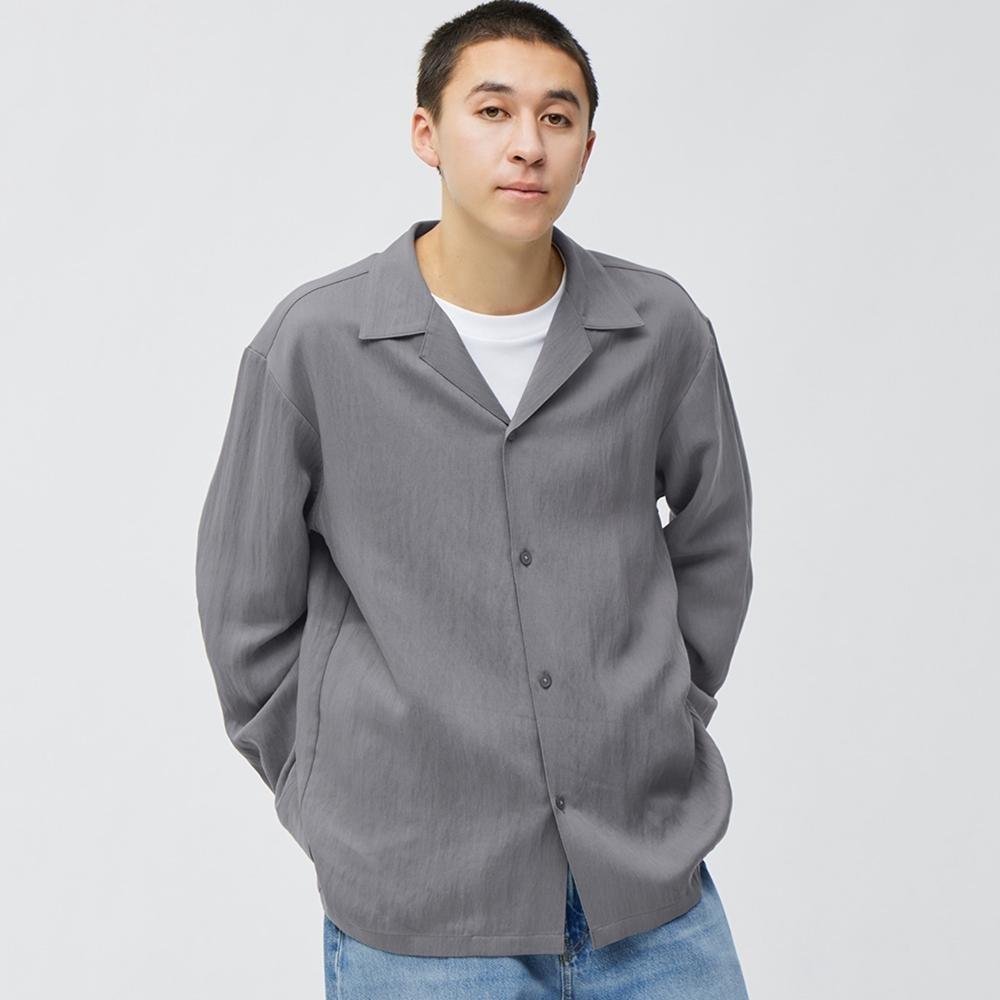 

Рубашка GU by Uniqlo с открытым воротником и длинным рукавом NT+E