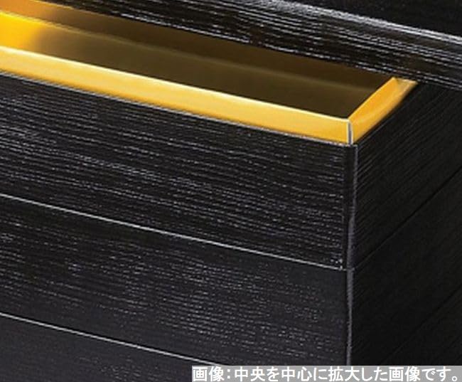 Outdoor Lunch Box Made in 3 Rectangular Washi Black Hegi x x J-kitchens (Lunch Box) Japan, Tiers, 7.0 Sun, 1/2 Paper, Grain, 22.0cm 11.5cm 18.0cm