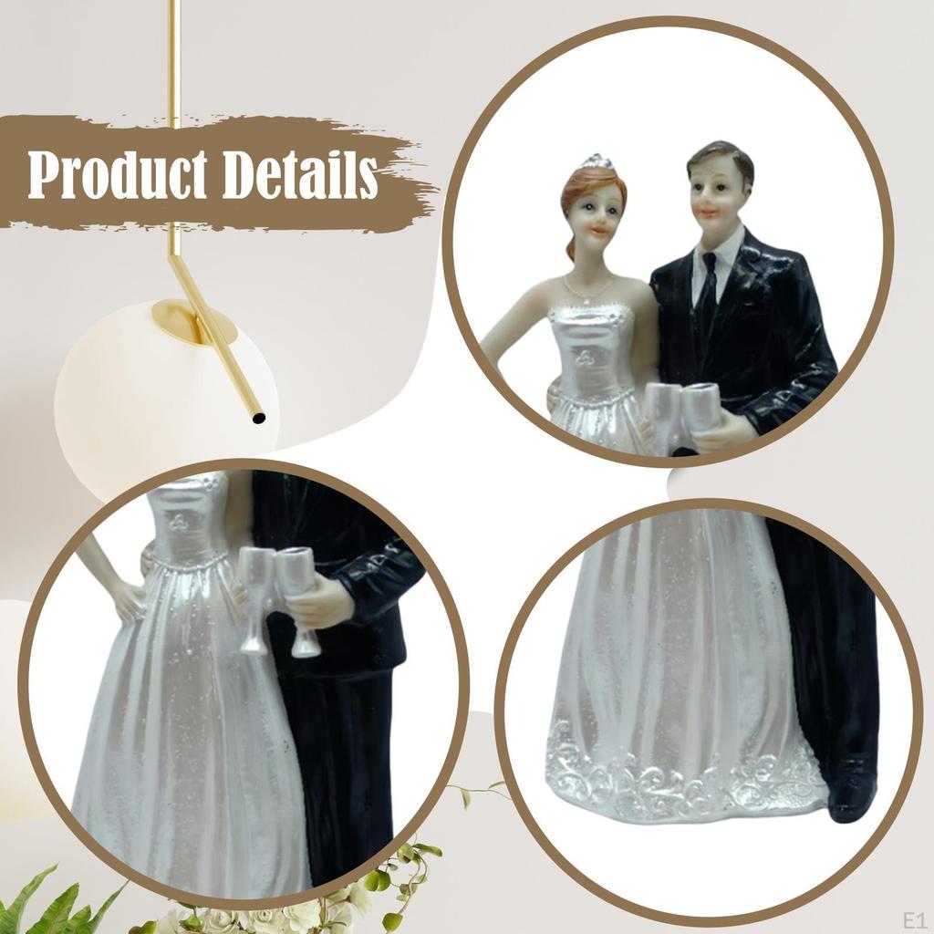 Wedding Cake Topper, Bride and Groom Figurine, Elegant Gift, Desktop Ornament, Decor for