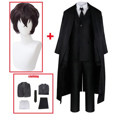 Anime Bungo Stray Dogs Dazai Osamu Costume Cosplay Giacca lunga Cappotto Trench Abito Uniforme Abiti natalizi di Halloween