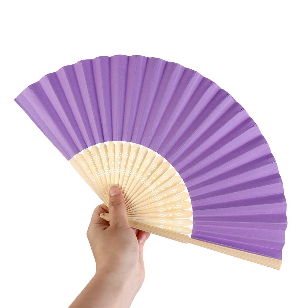 Party Wedding Bamboo Folding Solid Color Photo Prop Tool Dance Fan Hand Held Fan Folding Paper Fan