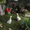 Weather Resistant Garden Decor Realistic Goose Ornament, Miniature Resin Figurine, Statue Yard Figurines for Outdoor Micro Landscape Bonsai Patio