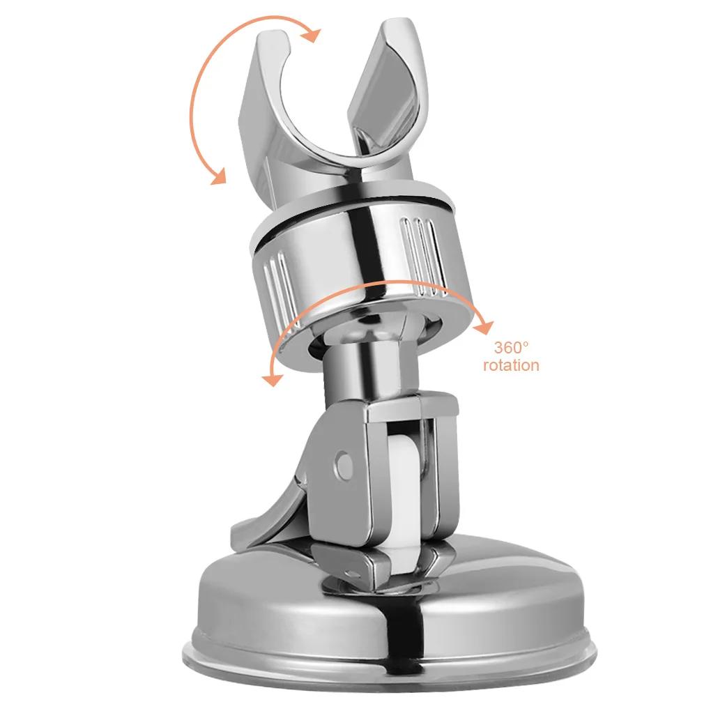 Universal Adjustable Hand Shower Holder Suction Cup Holder Full Plating Shower Rail  Holder Bathroom Bracket Stable Rotation