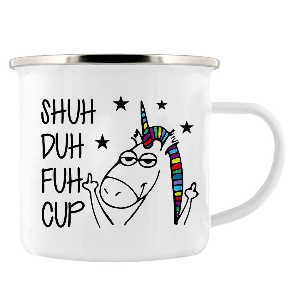 Shuh Duh Fuh Cup Funny Coffee Mug 11oz mugs gift for camping hiking walking countryside tin cup Funny Inappropriate Gift