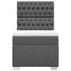 Maison Exclusive - Sommier à lattes de lit avec matelas Gris foncé 90x200 cm Tissu