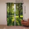 2Pcs Green Curtain Summer Park In Germany Trees Sunlight Forest Nature Scenic Outdoors Suitable For Bedroom Bathroom Living Room