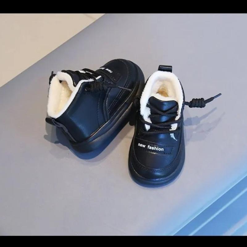 Cotton Baby C Plus Velvet Thick Snow Boots Cotton Shoes Boy and Girl Shoes Children's Shoes Waterproof Tide Version