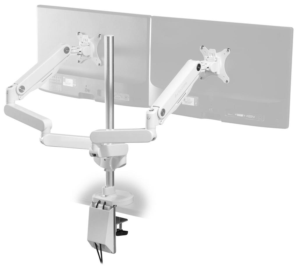 Bauhutte Long Monitor Arm GS Dual Maximum Movement Distance Approximately 76cm Supports Display Display Monitor Arm for Dual Screens BMA-2GS-WH, (Per