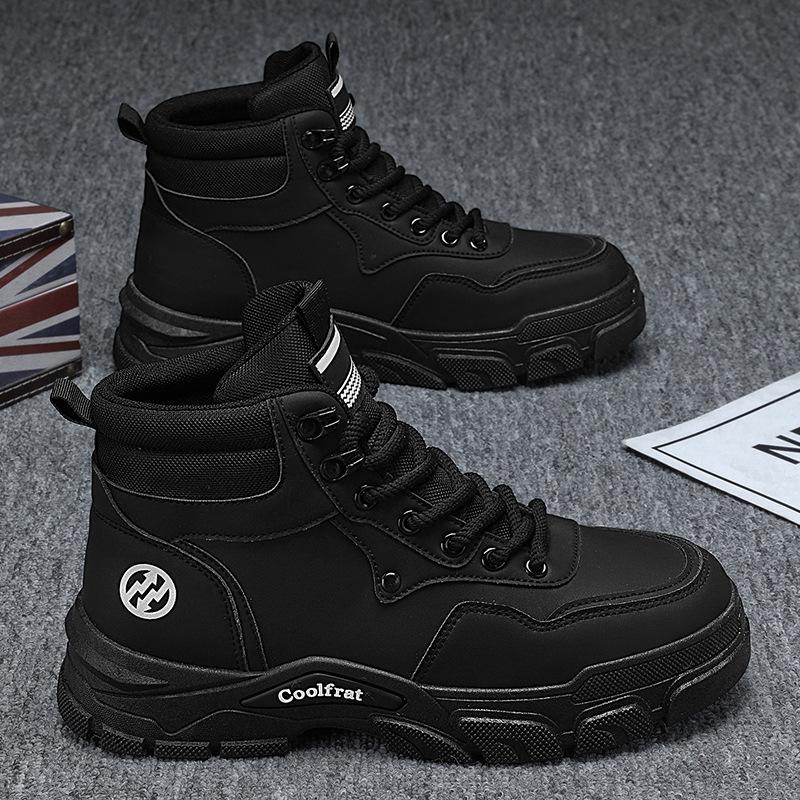 Autumn Men's Shoes New Breathable High-top Martin Boots Men's Trend Versatile Platform Tooling Shoes Casual Short Boots Trendy Shoes