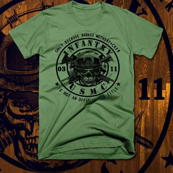 infantry grunt military combat veteran warrior. Tee, all sizes new cotton M