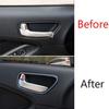 For Kia K3 Forte 2014-2018 Black Steel Car Inner Door Handle Frame Cover Trim 4*