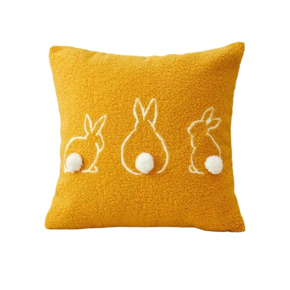 Plush Easter Bunny Pillow Cover Square/Rectangular Pillowslip Cartoon Rabbit Pillow Case  Bed Room